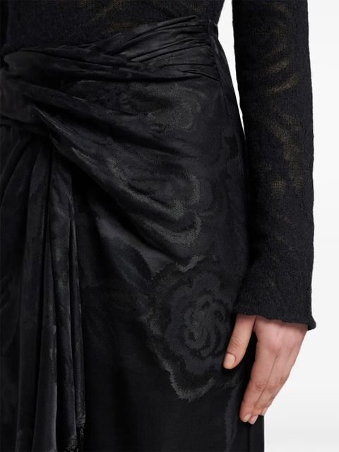 ETRO fringed jacquard maxi skirt - Black