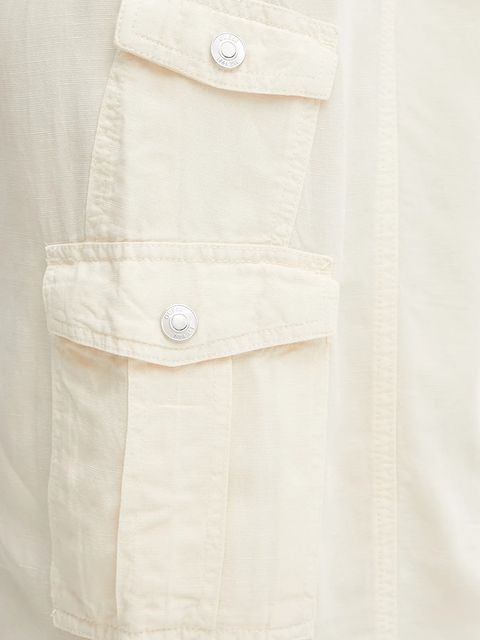 Guess spódnica z domieszką lnu CASEY