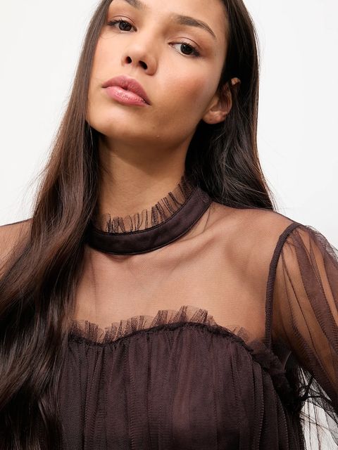 Answear.LAB sukienka kolor brązowy mini rozkloszowana