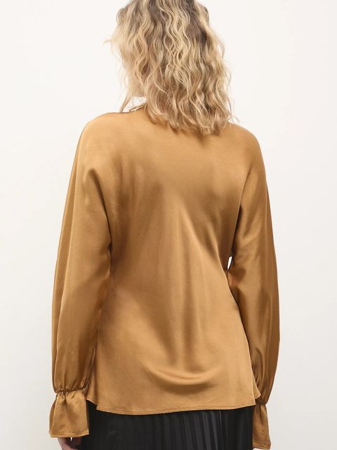 Answear.LAB bluzka damska kolor brązowy gładka