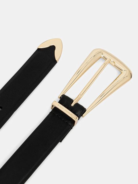 Tommy Hilfiger pasek skórzany damski kolor czarny AW0AW18112 - zdjęcie produktu nr 2