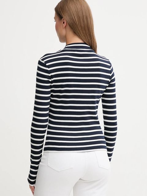 Tommy Hilfiger longsleeve bawełniany kolor granatowy z półgolfem WW0WW47307