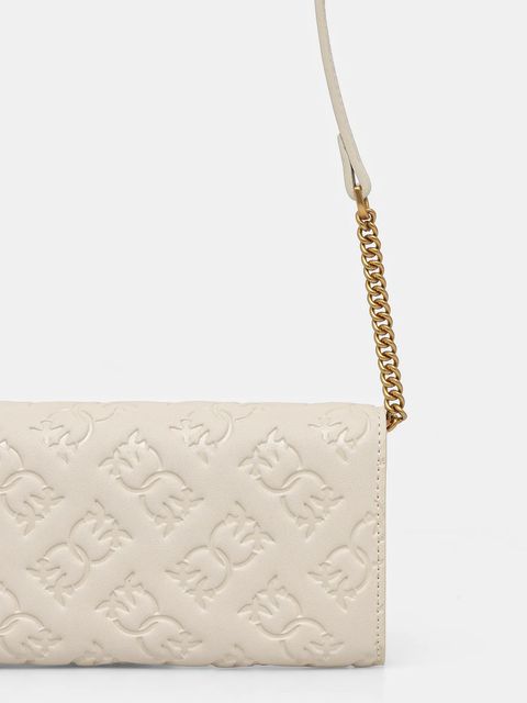 Pinko kopertówka skórzana kolor beżowy 103765 A1YB