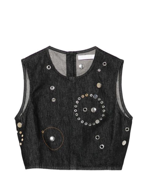 Chloé stud-embellished crop top - Black - zdjęcie produktu nr 1