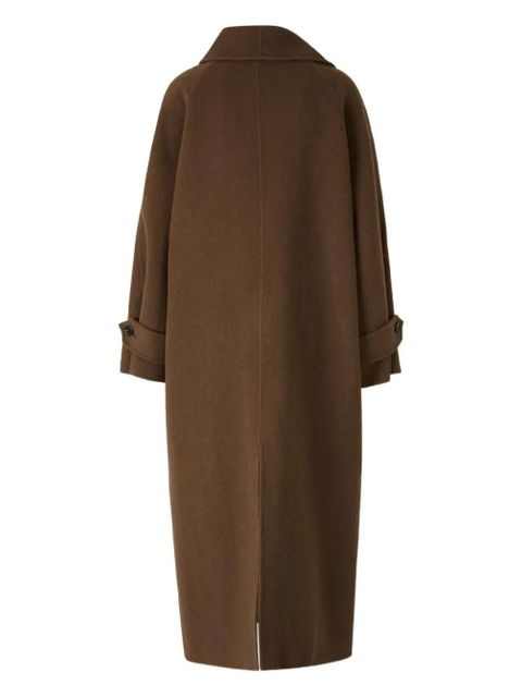 STAUD high-collar long coat - Brown