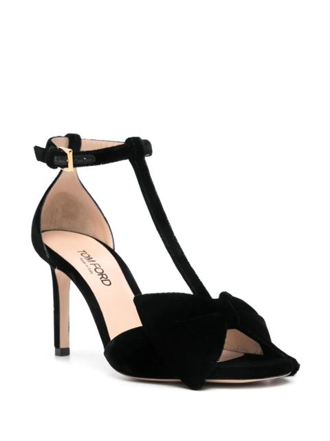 TOM FORD 80mm velvet sandals - Black