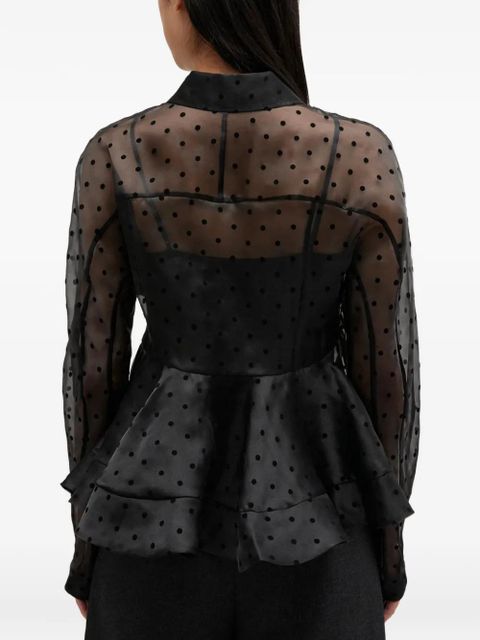 GANNI polka-dot peplum jacket - Black - zdjęcie produktu nr 2