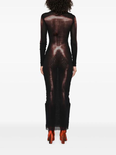 Jean Paul Gaultier body-print long dress - Black