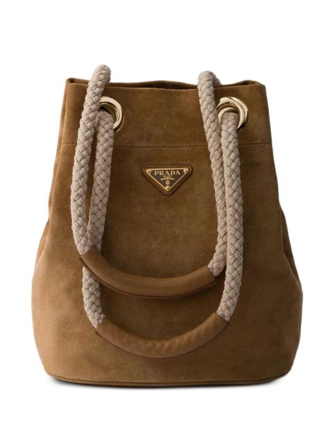Prada small Mariner suede bucket bag - Brown - zdjęcie produktu nr 1