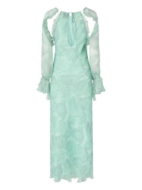 PINKO ruffled floral silk dress - Green - zdjęcie produktu nr 2