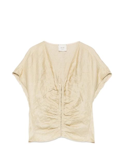 Alysi ruched crinkled-texture blouse - Neutrals - zdjęcie produktu nr 1