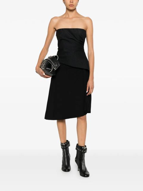 Alexander McQueen pinstripe asymmetric top - Blue - zdjęcie produktu nr 2