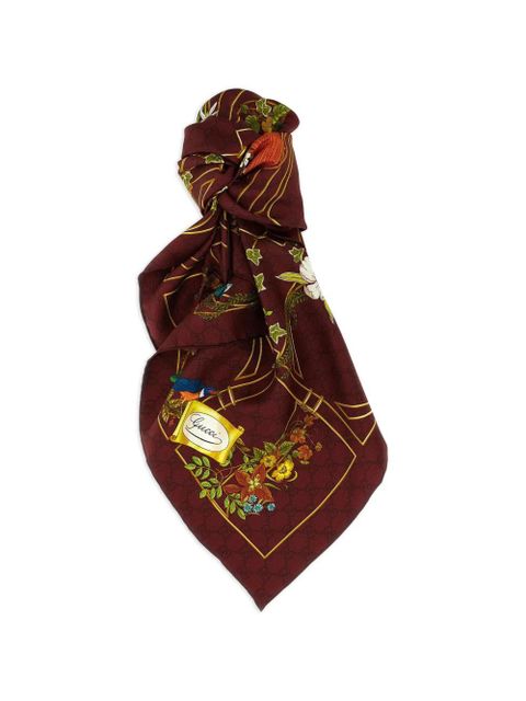 Gucci floral-print logo carré - Red - zdjęcie produktu nr 1