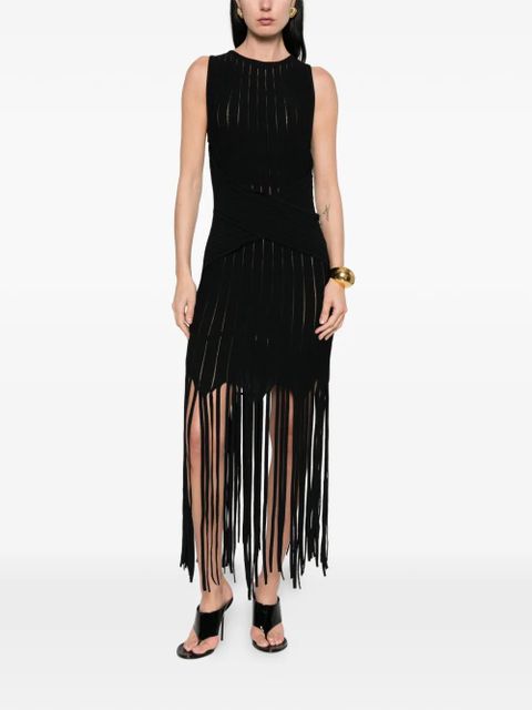 Balmain fringed-hem mini dress - Black - zdjęcie produktu nr 2