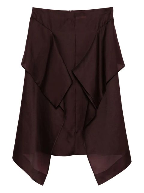 KHAITE Nina ruffled silk skirt - Purple - zdjęcie produktu nr 1