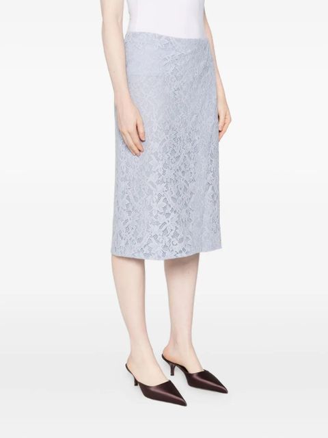 Blumarine lace floral midi skirt - Blue
