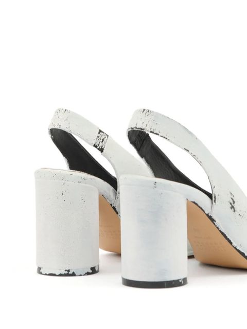 MM6 Maison Margiela painterly-print slingback sandals - White