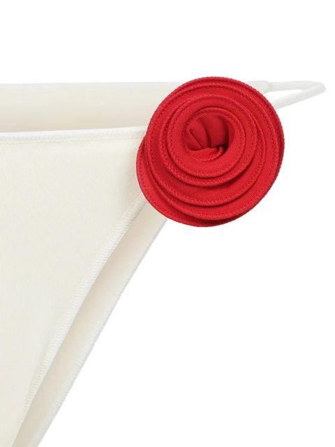 La Reveche floral-appliqué bikini - White