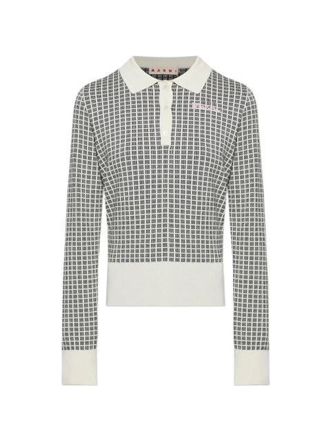 Marni patterned polo top - Neutrals - zdjęcie produktu nr 1