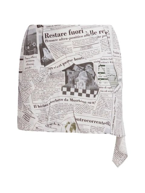 Moschino newspaper-print cotton mini skirt - Grey - zdjęcie produktu nr 1