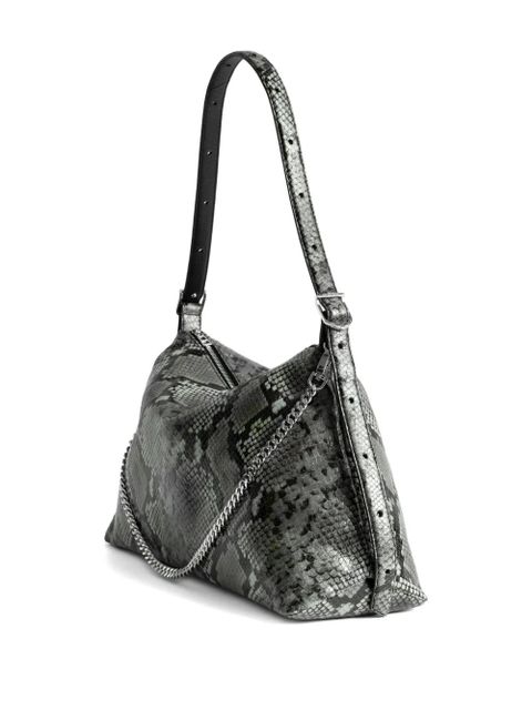 Zadig&Voltaire Jim Wild python-effect shoulder bag - Grey