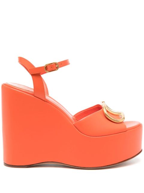 Valentino Garavani Vlogo leather sandals - Orange