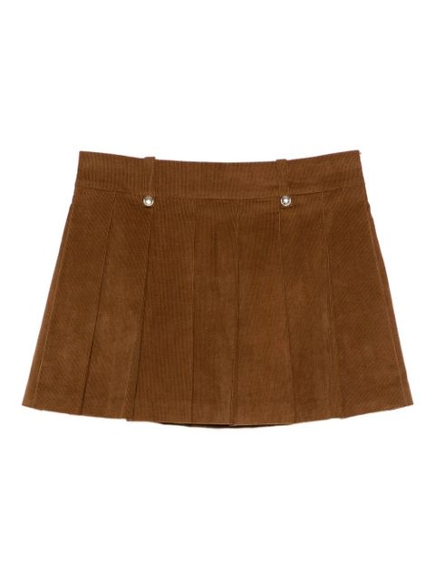 Maje corduroy pleated mini skirt - Brown - zdjęcie produktu nr 1