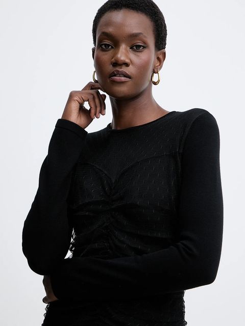 Twinset sukienka kolor czarny mini dopasowana 252TT3261 - zdjęcie produktu nr 2