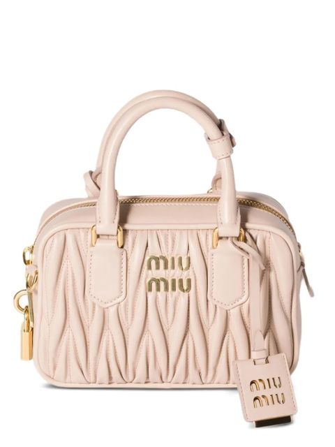 Miu Miu mini Arcadie matelassé leather bag - Pink - zdjęcie produktu nr 1