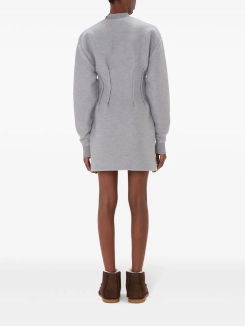 JW Anderson textured long-sleeve hourglass dress - Grey