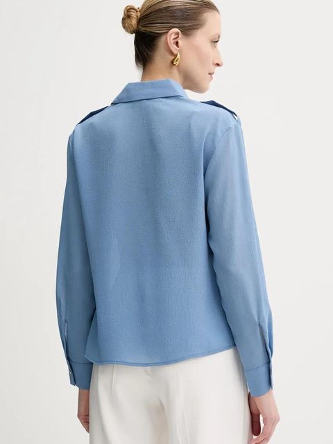 Morgan koszula CROKI damska kolor niebieski relaxed z kołnierzykiem klasycznym CROKI