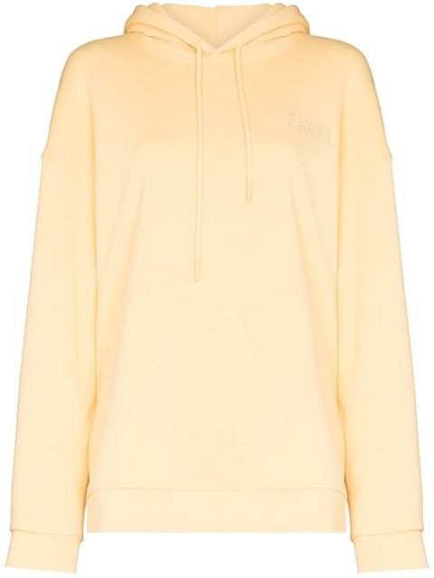GANNI logo-embroidered oversized hoodie - Yellow - zdjęcie produktu nr 1