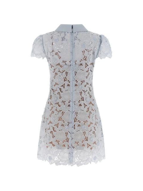 Self-Portrait floral-lace point-collar mini dress - Blue - zdjęcie produktu nr 2
