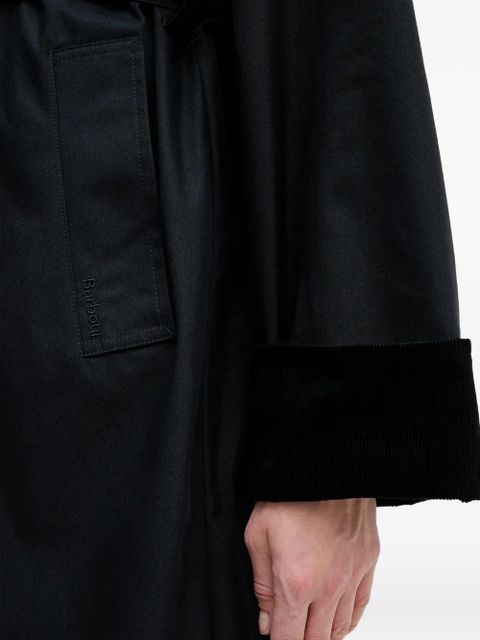 Barbour Reagan corduroy-trims trench coat - Blue