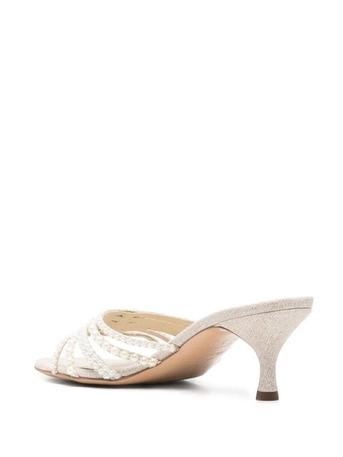 Casadei 70mm pearl-embellished sandals - Neutrals
