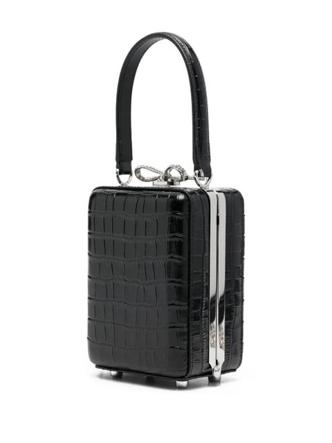 Self-Portrait bow-detail top-handle mini bag - Black - zdjęcie produktu nr 2