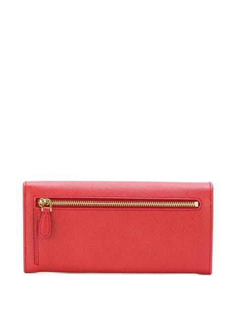 Prada logo-plaque continental wallet - Red - zdjęcie produktu nr 2