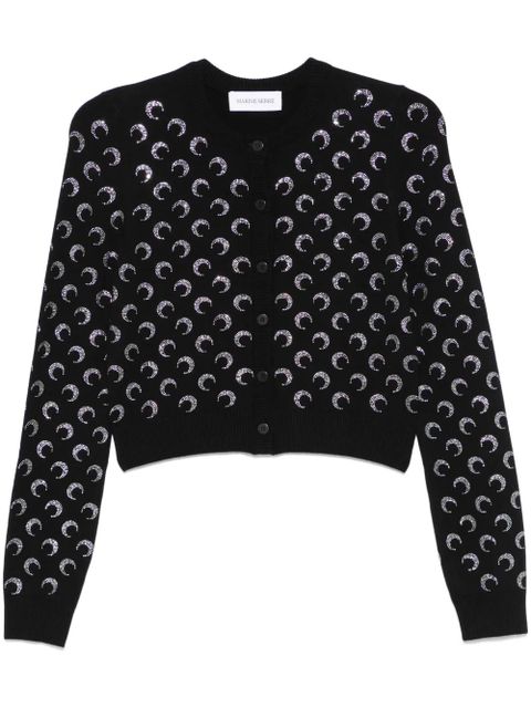 Marine Serre Moon rhinestoned cardigan - Black - zdjęcie produktu nr 1