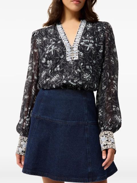 Marie Oliver Brielle floral-print blouse - Blue