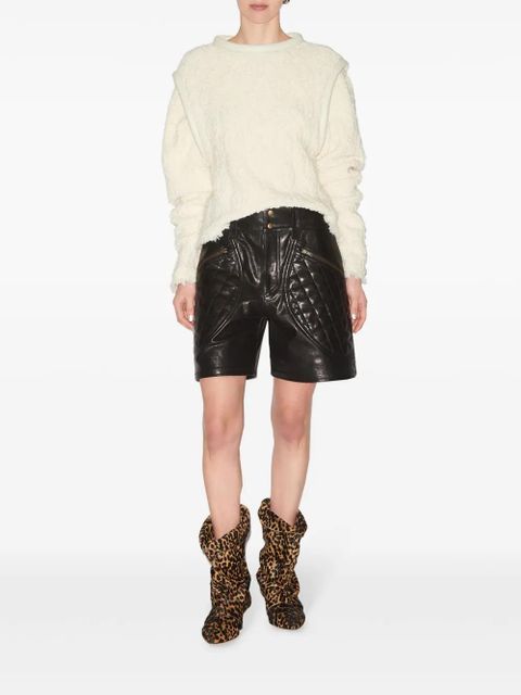 ISABEL MARANT Candice leather shorts - Black