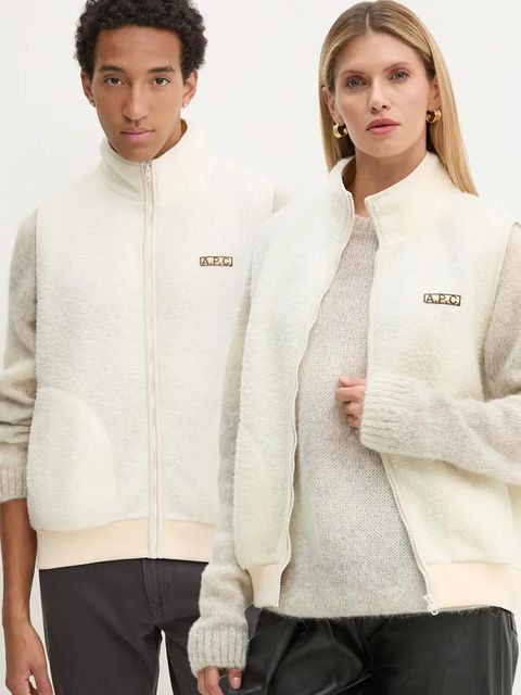 A.P.C. kamizelka blouson sequoia kolor beżowy z aplikacją PSAKA.M02983 - zdjęcie produktu nr 1