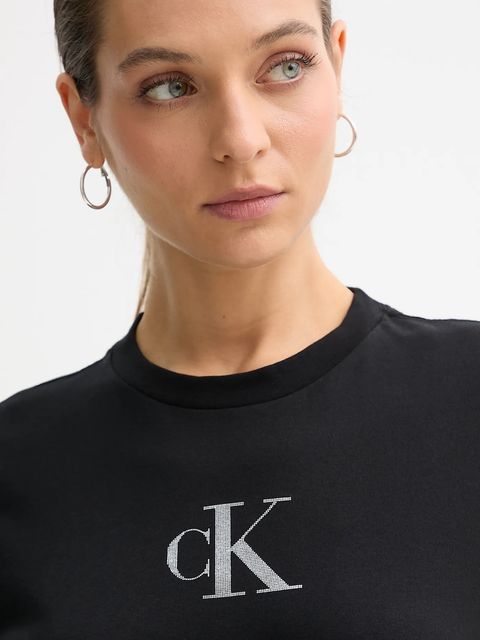 Calvin Klein Jeans t-shirt bawełniany damski kolor czarny LV047E804G