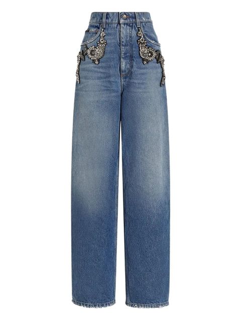 Dolce & Gabbana crystal-embellished jeans - Blue - zdjęcie produktu nr 1