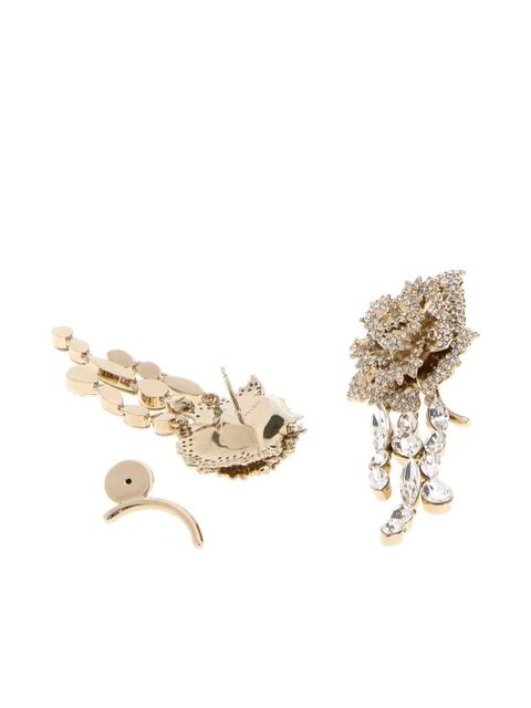 Alexander McQueen crystal-embellished flower earrings - Gold - zdjęcie produktu nr 2