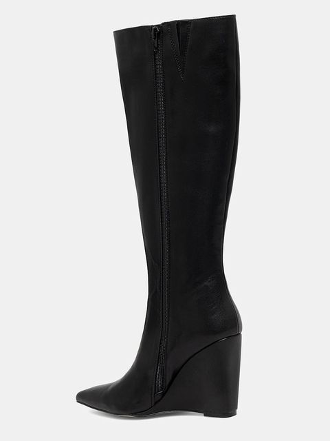 Twinset kozaki damskie kolor czarny na koturnie 252TGT210