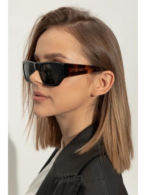 Saint Laurent Eyewear logo-print sunglasses - Black - zdjęcie produktu nr 2
