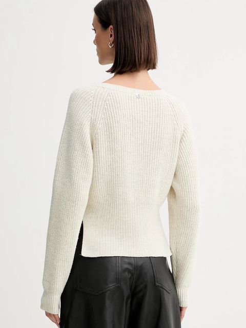 Twinset sweter z domieszką wełny damski kolor beżowy 252AP3240