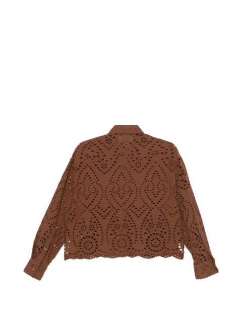 MC2 Saint Barth cut-out embroidered blouse - Brown - zdjęcie produktu nr 2