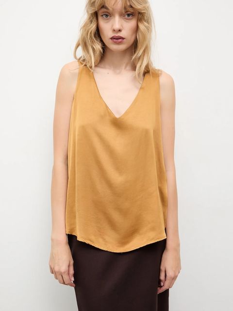 Answear.LAB bluzka damska kolor brązowy gładka