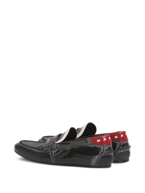 Marni penny-strap leather loafers - Black